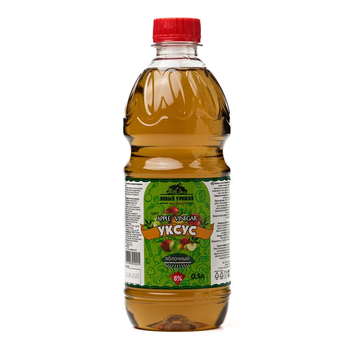 Уксус яблочный 6% 0,5л 1/12шт Новый Урожай РФ (ПТ) Х15253 - фото 1706