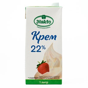 Крем для взбивания Professional 22% 1л 1/12шт Элакто (ПТ) Х21300