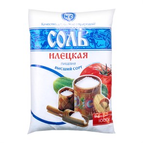 Соль "Илецкая" , помол №1,  1 кг (ЮХ) 03404